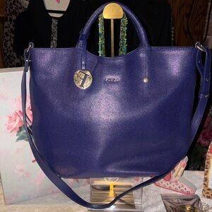 Furla Shimmering Blue Tote Bag